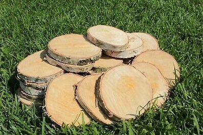 BIRKE Holzscheiben Astscheiben Baumscheiben Deko 25 Stück 6-8 cm