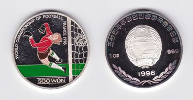 500 Won Silber Münze Korea Fußball WM Frankreich 1998 Torhüter 1996 (134796)