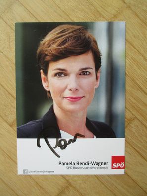 Österreich SPÖ Bundesparteivors. Dr. Pamela Rendi-Wagner - handsigniertes Autogramm!!