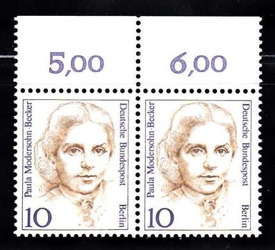 1988 Berlin Frauen MiNr. 806, Oberrand-Paar, postfrisch