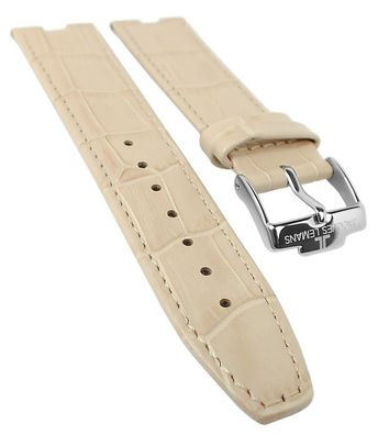 Jacques Lemans Uhrenarmband Leder beige Krokoprägung für 1-1213 1-1423