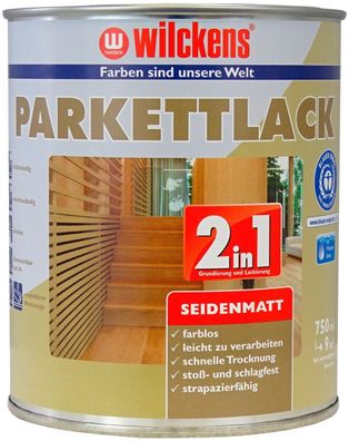 Wilckens Parkettlack 2in1 Klarlack seidenmatt Farblos Lack - 750 ml / 2,5 L