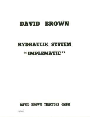 Werkstatthandbuch für die David Brown Hydraulik Implematic
