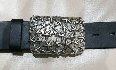Umjubelt "Raining Stars" silber matt Gürtelschnalle Schließe Buckle 7,5x5 cm