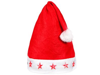 Weihnachtsmütze Nikolaus-Mütze Weihnachten X-Mas Blinksterne LED Bär Kinder 45 
