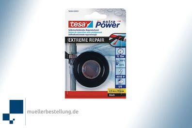 TESA® 56064 extra Power Reparaturband, schwarz, 19 mm, 2,5 m