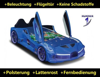 Deluxe Premium Flügeltür Autobett Funktionsbett Kinderbett Vision Jugend 90x190cm