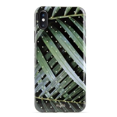Puro Glam Cover Leaves Case SchutzHülle Tasche für iPhone X XS