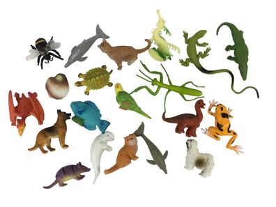 10x Tiere Set Mix Aufstellfigur Miniblings Wildtiere Haustiere Tierset Figuren