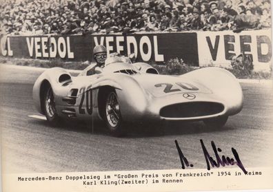 Autogramm Karl Kling, Mercedes Benz 1954