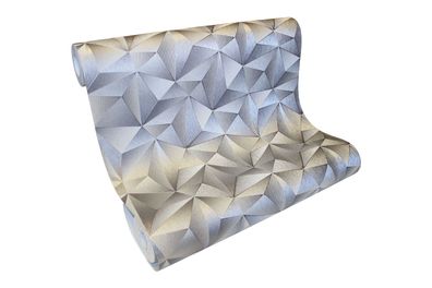 Vliestapete Design 3D Optik silber grau metallic glanz geometrisch