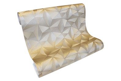 Vliestapete Design 3D Optik gold metallic glanz geometrisch 10106-30