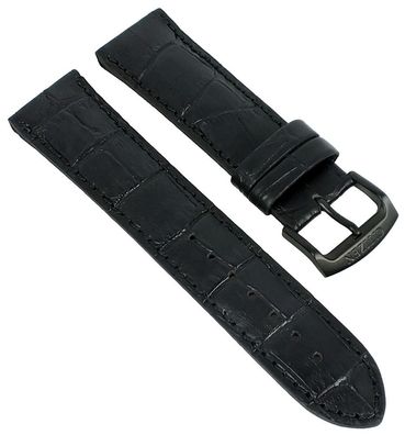 Citizen Lederband schwarz mit Krokoprägung 22mm