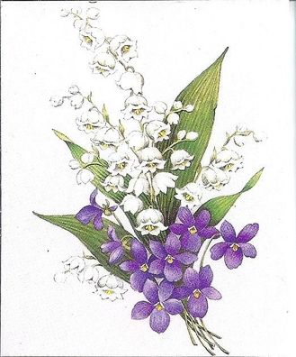 Mini Grußkarte mit Blumenmotiv und Umschlag
