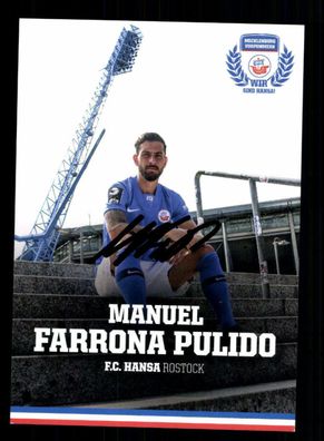 Manuel Farrona Pulido Autogrammkarte Hansa Rostock 2020-21 Original Signiert