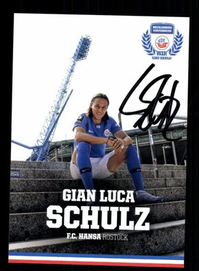 Gian Luca Schulz Autogrammkarte Hansa Rostock 2020-21 Original Signiert