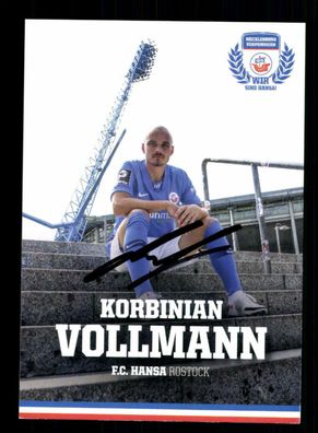 Korbinian Vollmann Autogrammkarte Hansa Rostock 2020-21 Original Signiert