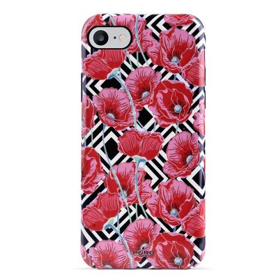 Puro Glam Cover Poppies Case SchutzHülle Tasche SnapOn für iPhone 7 8 SE 2020