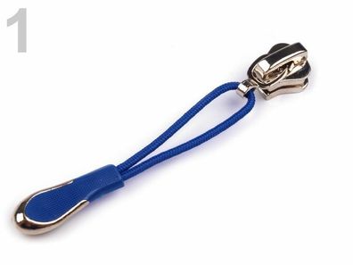2 X Zipper für Reißverschluss 5mm Profil Schieber rot oder blau Schlaufe
