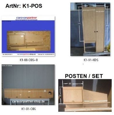 Möbelposten Knaus gebraucht für Selbstausbauer (4-tlg)