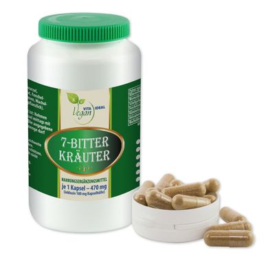 Vitaideal Vegan® 7 Bitter Kräuter je 490 mg 60-720 pflanzliche Kapseln