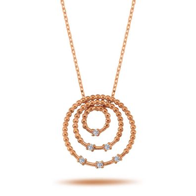 Halskette mit Diamanten Anhänger Equinox in 14 Karat Rotgold Rosegold