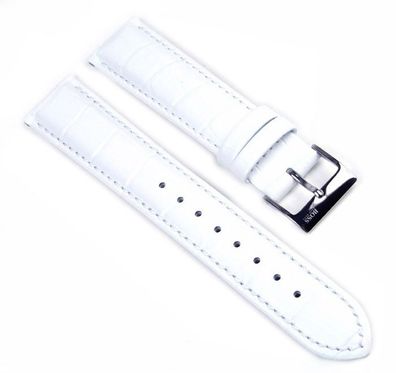 Hugo Boss Ersatzband Uhrenarmband Leder Band Weiss 18mm für 1502259