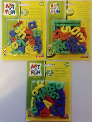Simba - Art und Fun, Magnet-Groß-Klein-Buchstaben und Zahlen-Zeichen