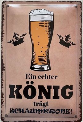 Blechschild 30 X 20 cm Bier Schild - Schaumkrone