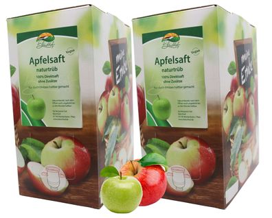 Bleichhof Apfelsaft naturtrüb – 100% Direktsaft, Bag-in-Box (2x 3l Saftbox)