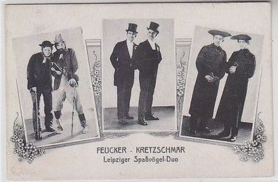 41069 Ak Feucker - Kretzschmar Leipziger Spaßvögel-Duo Tauchaer Str. 1920