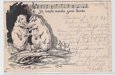 63221 Künstler Postkarte von O. Fuchs "Ich knüpfte manche zarte Bande" 1899