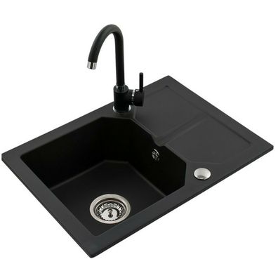 Granit Küchenspüle Spüle Einbauspüle Spülbecken 600x435mm Farbauswahl schwarz