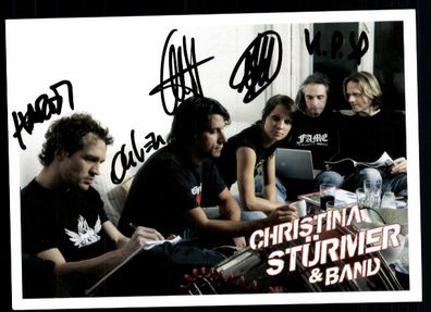 Christina Stürmer und Band Autogrammkarte Original Signiert ## BC 47488