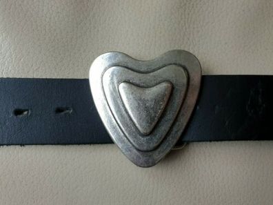 Umjubelt "Mountain Heart" silber Gürtelschnalle Dornschließe Herz 6 cm