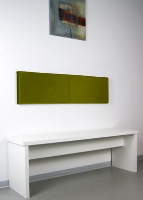 L Wand-Kissen Breite 115cm mit Montage-Set - Samt - in oliv oder senf