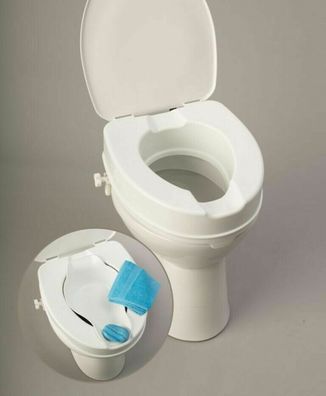 Russka Toilettensitzerhöhung mit Deckel Bidet weiß 6 cm WC Aufsatz Sitz Erhöhung