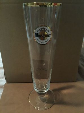 Warsteiner Bier Bierglas Pokalglas mit Goldrand 0,2l "Alkoholfrei"