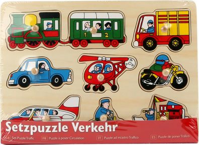 Holz Setzpuzzle Vekehr Fahrzeuge Puzzle Kinder NEU