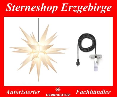 Herrnhuter Stern Adventsstern Kunststoffstern A13 weiß 130 cm mit Beleuchtung 10m LED