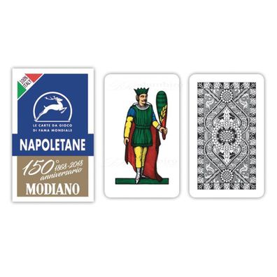 Modiano Spielkarten Napoletane 150° anniversario - blau