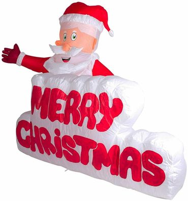 XXL LED Weihnachtsmann Merry Christmas 120cm aufblasbar Airblown Inflatable Deko