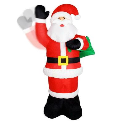 XXL singender + winkender LED Weihnachtsmann animiert 240 cm Airblown aufblasbar