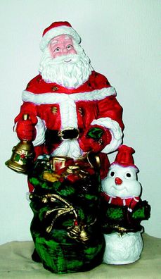 XXL Weihnachtsmann 140cm Figur mit Sack und Schneemann Santa Garten Xmas Deko