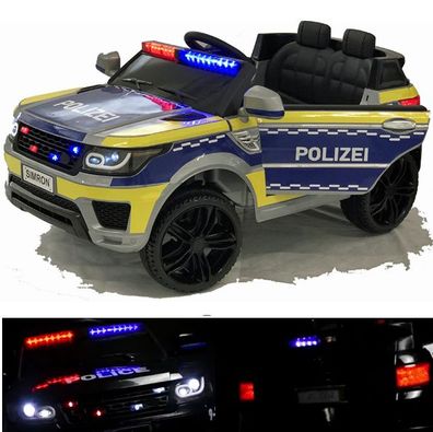 Deutsche Polizei Kinderauto Funkgerät Kinderfahrzeug Kinder Elektroauto Gefedert