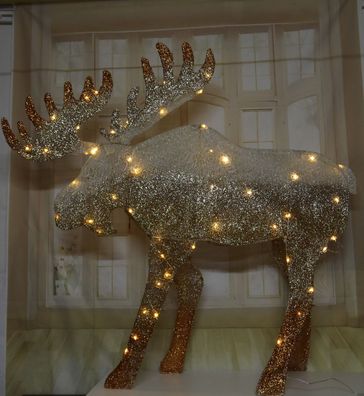 Impressionen LED-Figur Elch Kjell kupferfarben Weihnachten