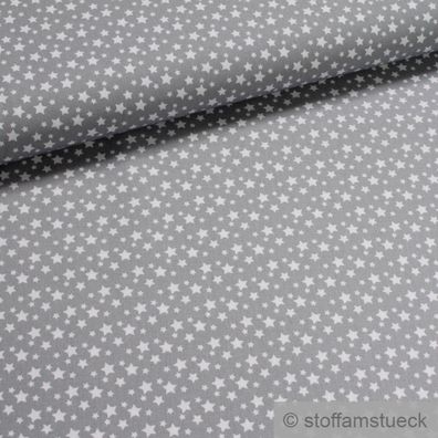 Stoff Baumwolle Sterne klein grau weiß Baumwollstoff Stern Sternchen