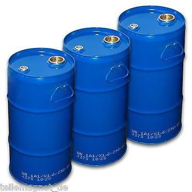3 Spundfässer 30 Liter blau Blechfass Stahlfass Ölfass Metallfass Fass (3x23018)