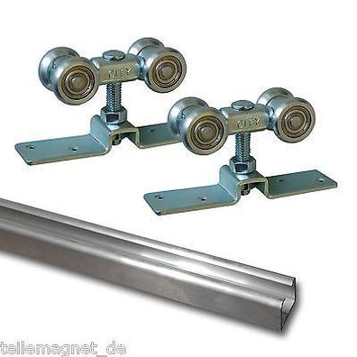 NEU Aluminiumlaufschiene 3m Beschlag Schiebetür Schiene Alu Tür (30080 + 30074)