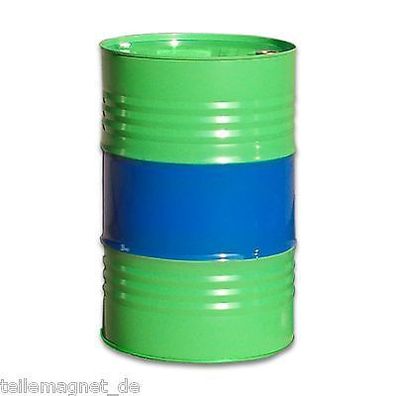 Stahlfass 216 Liter grün-blau Blechfass Spundfass Ölfass Deckelfass neu (23014)